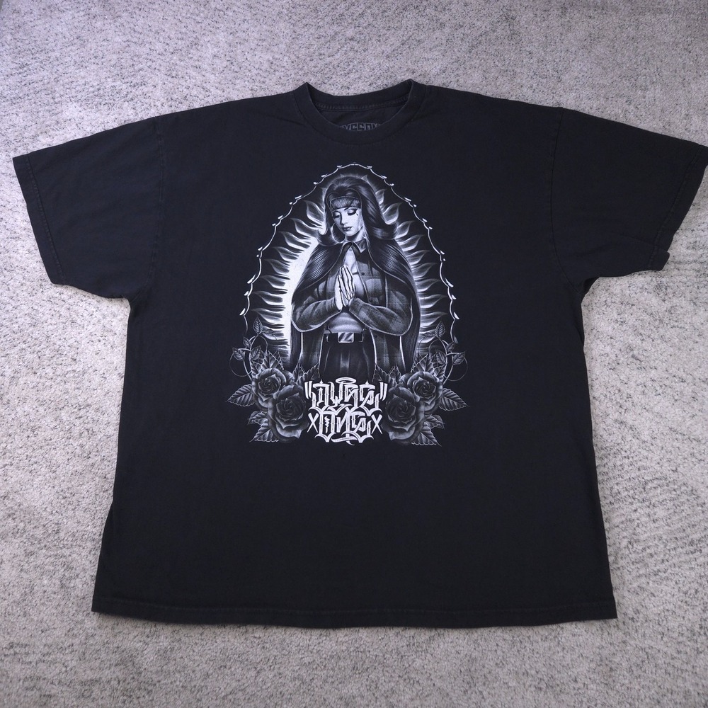 Dyse One T-Shirt Mens 3XL Chicano Art Graffiti Short Sleeve Graphic Tee Black
